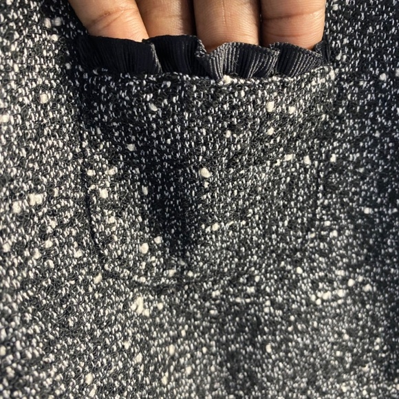 Arden B Tweed Jacket Size Large Two Front Pockets Light Jacket Fall Black White - Picture 7 of 14